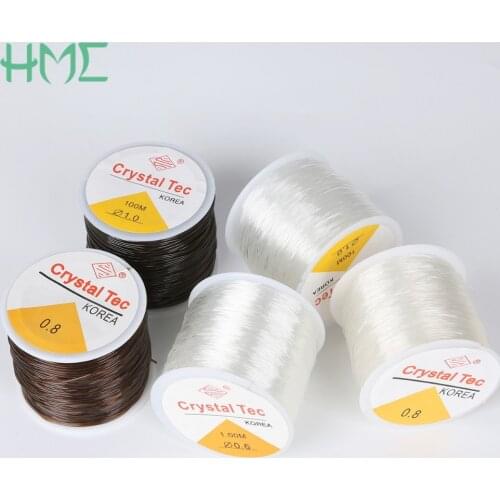Dia.0.5/0.6/0.8/1.0mm Korea Round Elastic Line Beading Cord Transparent Crystal Elastic Necklace Thread Jewelry DIY Making