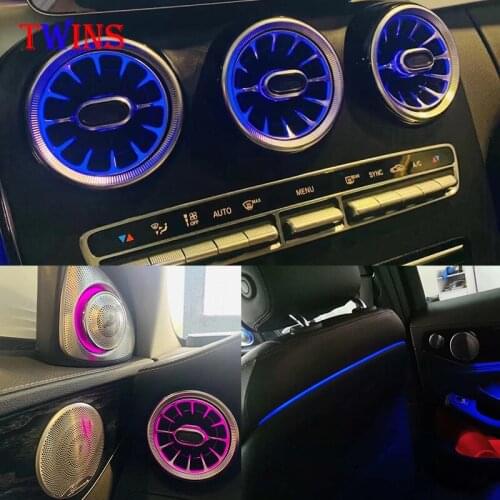 For Mercedes Benz C Class W205 GLC X253 64 color Atmosphere Ambient Light Lamp Air Condition Rear Air Vent Outlet Trim