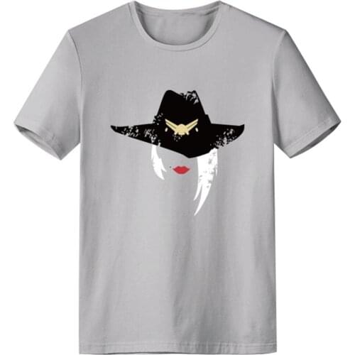 OW Ashe Cosplay T Shirt Adult Mens Summer O-Neck Cotton Design Shirt Funny Tops Tees