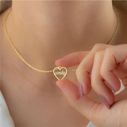 Mini-World Exquisite Dainty Love Pendant Necklace Personality Name Necklace Immortal Steel Jewelry for Women Anniversary Gift