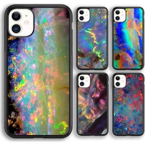 Krajews Geode opal iridescent holographic marble Phone Case For iPhone 5 6s 7 8 plus X XR XS 11 12 pro max Samsung S7 S8 S9 S10