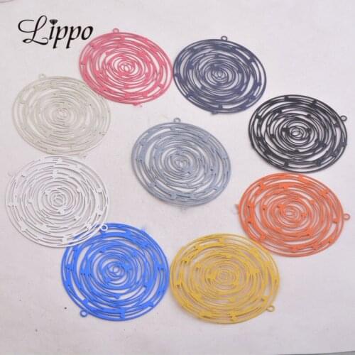 30pcs AB2729 46*48mm Round Charms Round Flower Connector Jewelry Findings Connectors