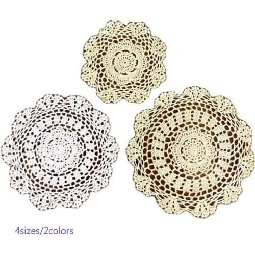Lace cotton table place mat cloth pad crochet cup drink coaster handmade placemat HOT doily mug holder placement dining kitchen