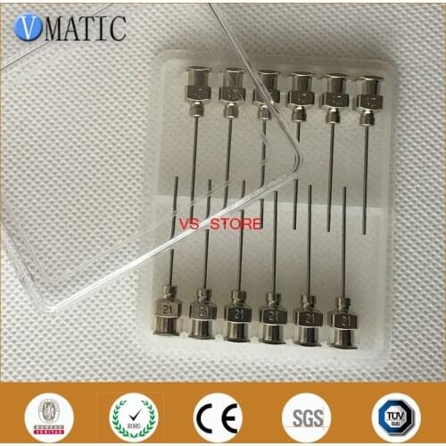 Free Shipping 12Pcs 1 Inch Tip Length 21G Metal Stainless Steel Syringe Needle