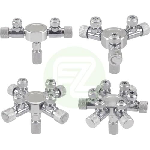 Stainless Steel Aquarium Multi Way CO2 Distributor Splitter Needle Valve, Check Valve Bubble Counter for Solenoid Regulator