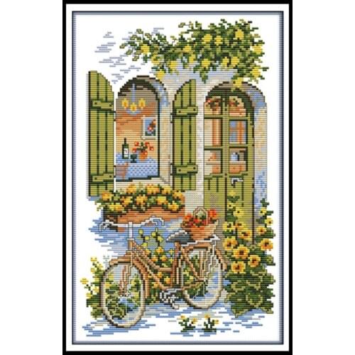 Fragrance House Patterns Joy Sunday Printed Cross Stitch Kit 14ct Handwork Embroidery Kit 11ct Counted Fabric DIY Needlework Set