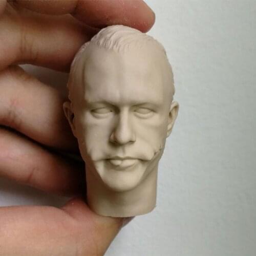 Unpainted 1/6 Joker Heath Ledger Head Sculpt Carving Model Fit 12'' Male Soldier Action Figure for Painting Exercise