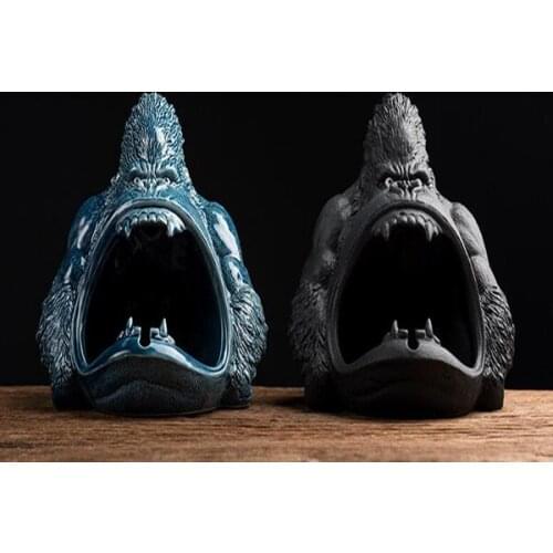 New creative ashtray orangutan anti-fly ash ceramic household living room trend car ashtray