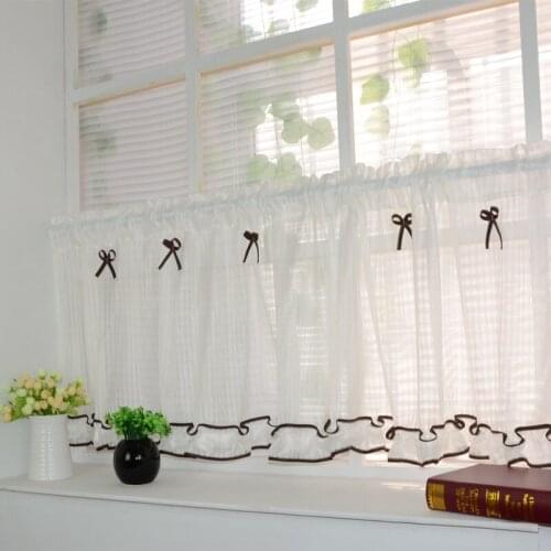 New Curtains Bar Screen Small Gauze Shade Kitchen Cabinet Head Short Curtain Window Treatments Roman Blinds