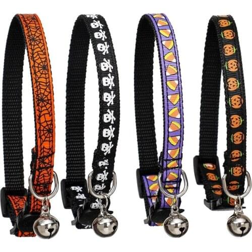New creative Halloween Series Pet Adjustable Bell Collar Cat And Small Dog Holiday Decoration Accessories Pet Supplies