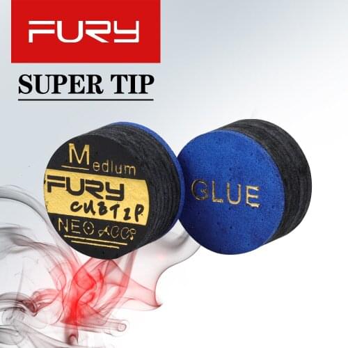 Original FURY Super Tip 14mm Tip 8Layers Pigskin Pool Cue Tip S/M Hardness Easy to Control Durable Elasticity Billiard Accessory