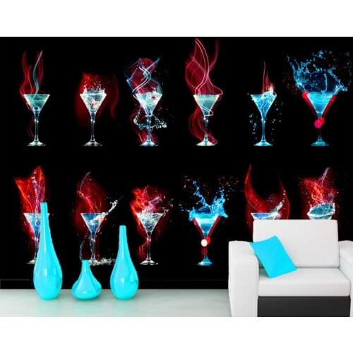Papel de parede black cocktail drink 3d wallpaper,living room tv wall bedroom kitchen restaurant bar club mural