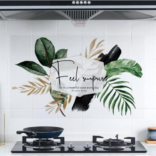 Kitchen Self-Adhesive Transparent Paper High Temperature Oil-Proof Tile Wall Stickers Waterproof Cabinet Range Hood Wallpaper