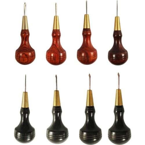 Stitching Awl with Diamond Shape Blade cutter cutting leather cut with good wooden handle professional leather craft