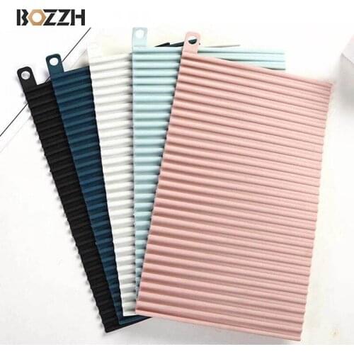 BOZZH Silicone Dish Drying Mat Non-slip Draining Tableware Dishwaser Heat Resistant Drying Mat Dish Cup Pad Accessories