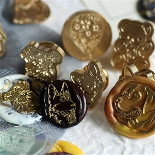 Corgi Rottweiler Dog Irregular Stamp Head Wax Seal Handle Heads DIY Stamps Postage Journal Package Date Wedding Gift Envelope