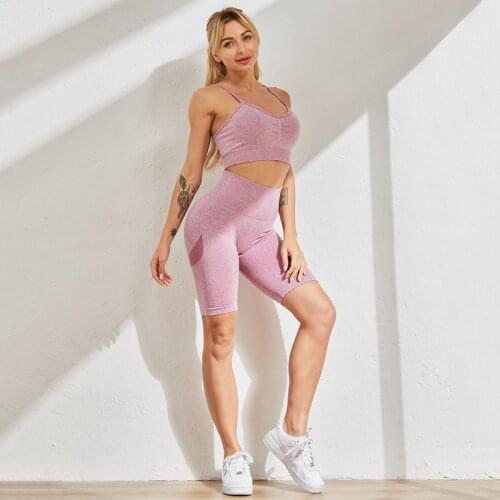 SALSPOR Yoga Sports Sets Women Solid Shockproof Bra Push Up Shorts Fitness Joggings Bodybuilding Quick Dry Tight Gym Tracksuit