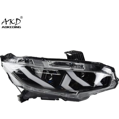 Car Styling Head Lamp for Civic headlights 2016-2020 Civic X LED Headlight Bi Xenon Projector Lens Angel Eye DRL Signal Lamp