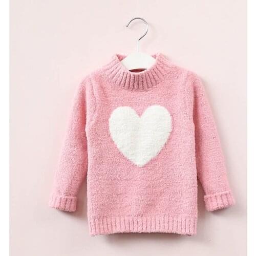 Sweater girl 2019 winter long sleeve warm spring knitted baby girls sweater girls pullover top 4 8 years heart sweater girls