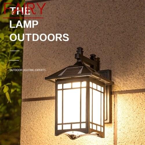 FAIRY Solar Outdoor Wall Lamp Classical Light Remote Control LED Sconces Waterproof for Home
