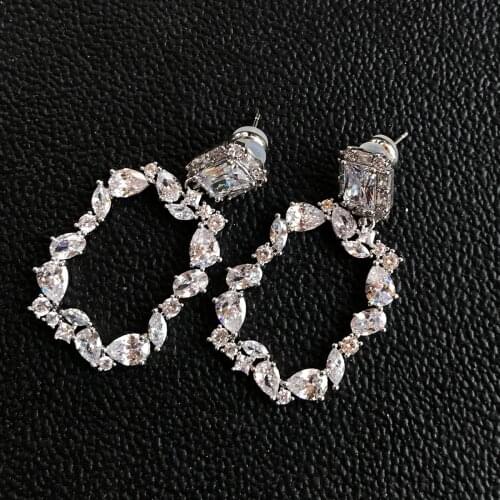 European and American fashionable diamond irregular zircon box earrings 2021 new earrings women
