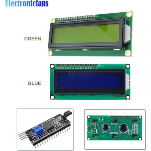 LCD1602 PCF8574T PCF8574 IIC/I2C / Interface 16x2 Character LCD Display Module 1602 5V Blue/ Yellow Green Screen For Arduino DIY