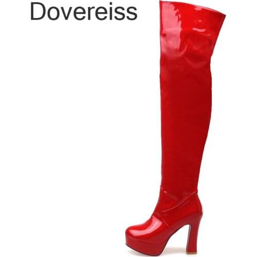 Winter For Woman New Fashion Sexy New Consice Shoes Pure Color White Boots Over The Knee High Boots Big Size