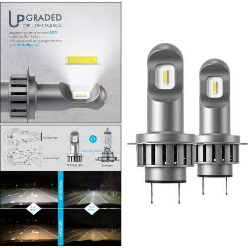 1 Pair Mini H7 LED Bulb Headlights Car Lamps 50W 6000k IP68 Replacement