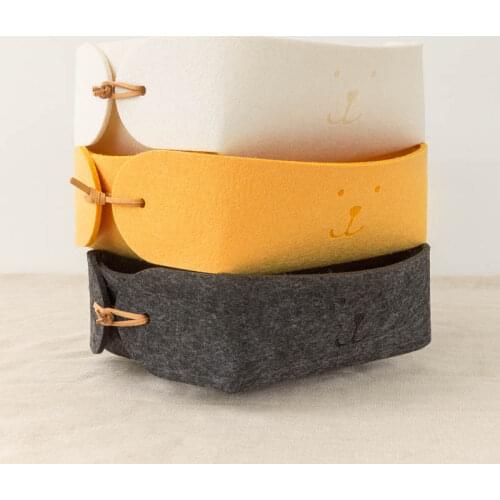 1 pcs DIY Foldable Home Organizer Nordic Style coin money box Felt Storage Basket Cute Dog Printed Mini Storage Box 18*18*6cm