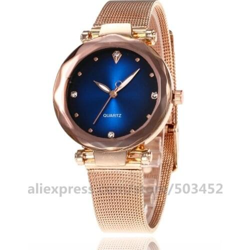 100pcs/lot No Logo Factory Price Zirconia Scal Wrist Watch Glitter Watch Strap For Woman Galaxy Watch Mesh Belt Watches