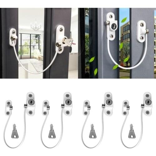 4Pcs Window Locks Stopper Children Protection Lock Stainless Steel Limiter Baby Safety Infant Security Child Proof Window Locks