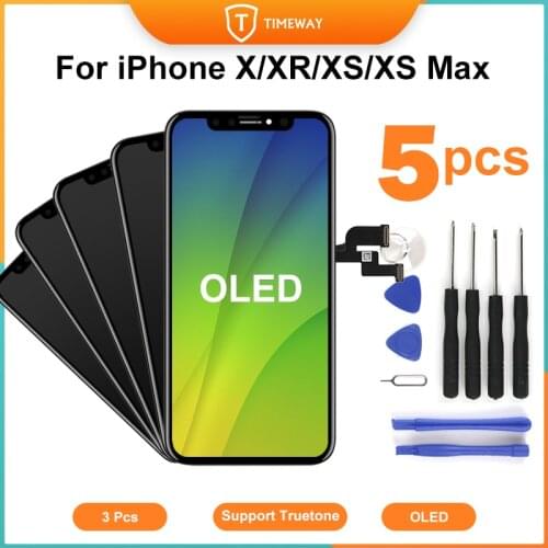 5PCS OLED For iPhone X XS XsMax LCD NO Dead Pixel with 3D Touch Screen Assembly Replacement For iPhone X XS XsMax Display