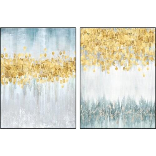 Abstract Bright Gold Poster Painting Modern Canvas Art Print Wall Art Pictures Landscape Poster For Living Room House Decoration