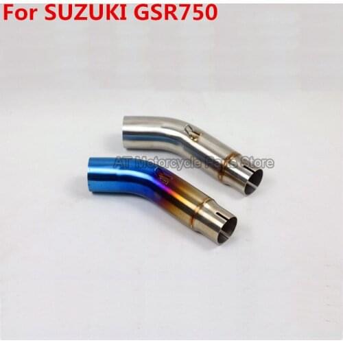Motorcycle Exhaust Pipe Adapter Middle Link Pipe Connect Muffler Tube Slip-on For SUZUKI GSR750 Pit Bike Stainless Steel