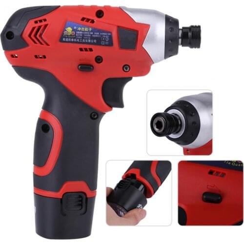 12V Battery Screwdriver Household Multi-Functional Impact Electric Screwdriver Screw Driver Double Speed Li-Ion Cordless Drill