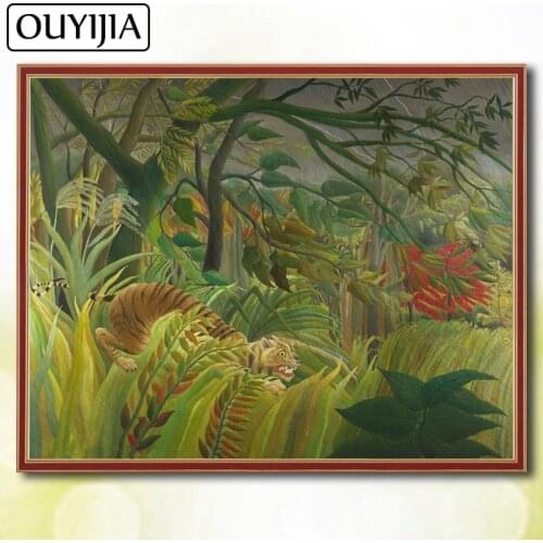 Diamond Mosaic Diamond Famous Painting 5D DIY OUYIJIA Rousseau Picture Of Rhinestons For Sale Embroidery Painting Full Square