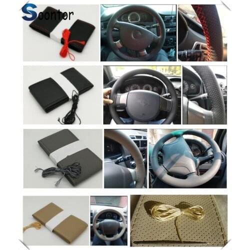 Car accessories Soft fiber leather steer braided DIY steering wheel cover for Hyundai Elantra Sonata Le Accent i10 Ioniq FE