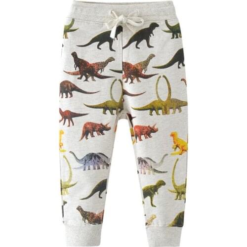 Funnygame Baby Dinosaurs Sweatpants for Autumn Spring Boys Girls Animals Print Trousers Kids Cotton Clothing