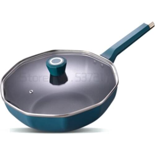 Household non stick pot three piece set octagonal pot frying pot annual meeting gift frying dish gas induction cooker general