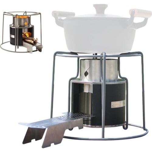 Wood Burning Stove Portable Backpacking Camping Outdoor Firewood Furnace Lightweight Picnic Survival Cooking