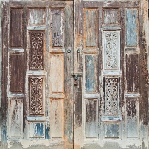 Photophone locked door backgrounds photography vinyl old film portrait fund photography backdrop for photo studio props lv-2474