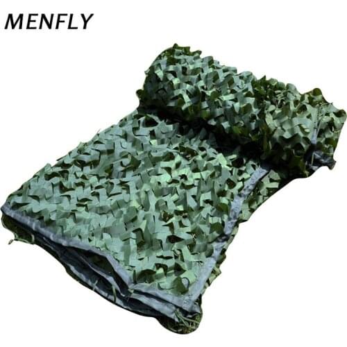 MENFLY Army Green Camouflage Net 3M Wide with Mesh Netting Behind Tactical Training Camo Network Grassland Shading Camp Awning