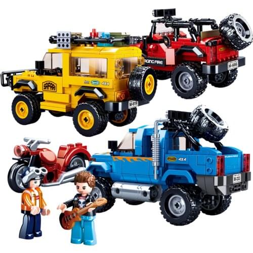Sluban Assembled building blocks off-road alliance car club assembly model boy fight insert toy gift