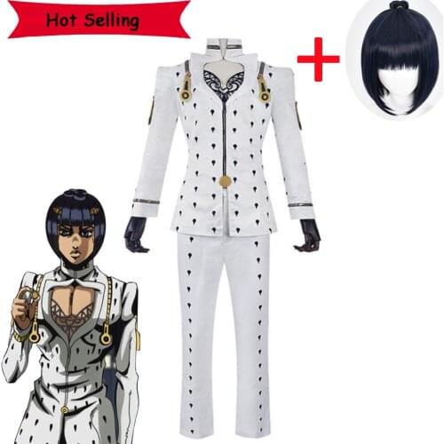 Hot Anime JOJOs Bizarre Adventure Golden Wind Bruno Bucciarati Cosplay Costumes Halloween Party Wigs Exhibition Cos Props Suit
