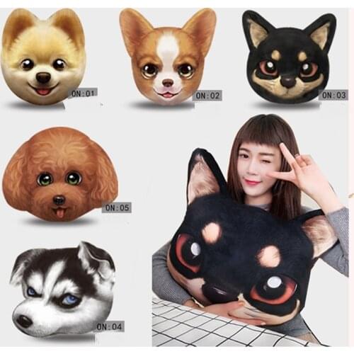 Cool 45cm plush 3d Printing simulation dog Different varieties stuffed soft Pillow Cushion Headrest good quality christmas gift