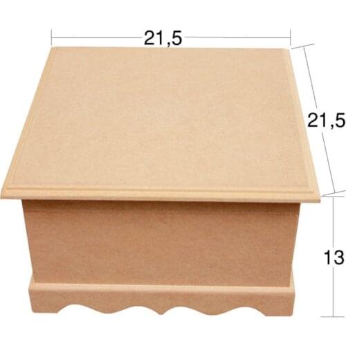 KU358 Square Box Spring Box, Unpainted Raw Wood Mdf Box