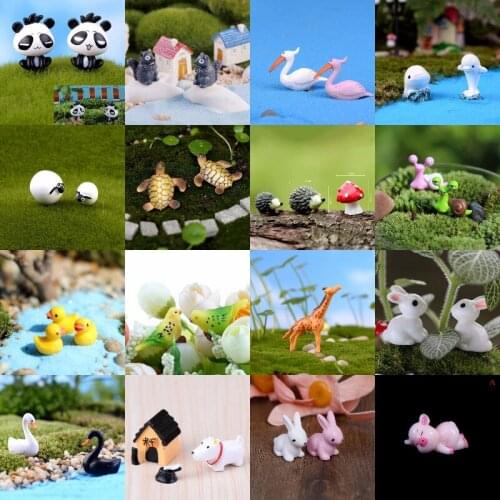 1/2 Micro landscape Mini Animals Miniature Fairy Garden Miniaturas Micro Moss Landscape Terrarium Accessories Figurines Decor