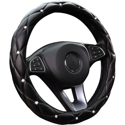 Fashion Soft Leather Car Steering Wheel Cover For 37 - 38 CM 14.5"-15" Anti-slip M Size Steering Wheel Car Styling Protector