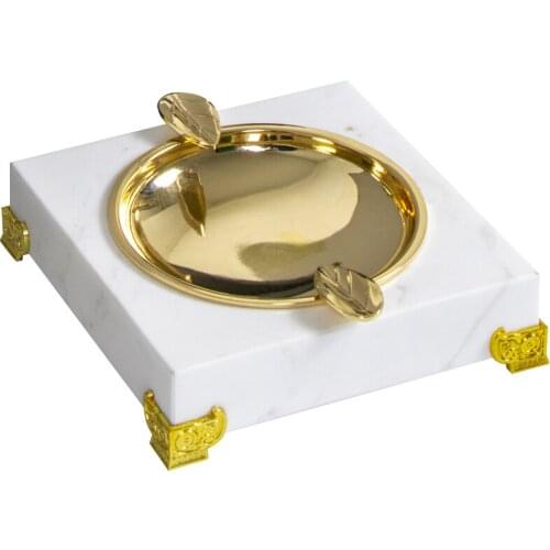 Marble Portable Cigar Ashtray With Inner Pot For Office Living Room Clubhouse KTV Useful Creative Home Furnishing Ornament