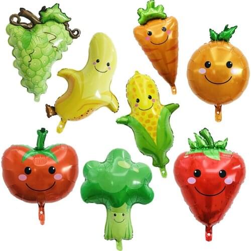 Cartoon toy balloons fruit and vegetable shape balloons childrens birthday party decoration and arrangement balloons